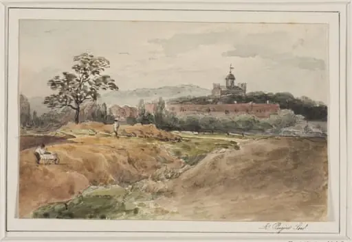 Topographical drawing, by pugin, watercolor, 1807