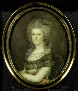 Portrait of Wilhelmina van Pruisen (1751-1820), by Johannes Emilius Phaff, ivory, 1797