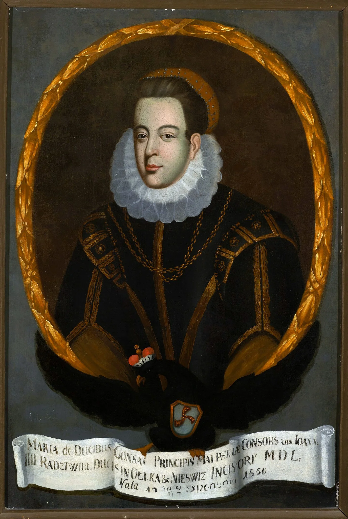 Portrait of Maria Hippolita née Gonzaga (1534–?) Radziwiłł ?, detail