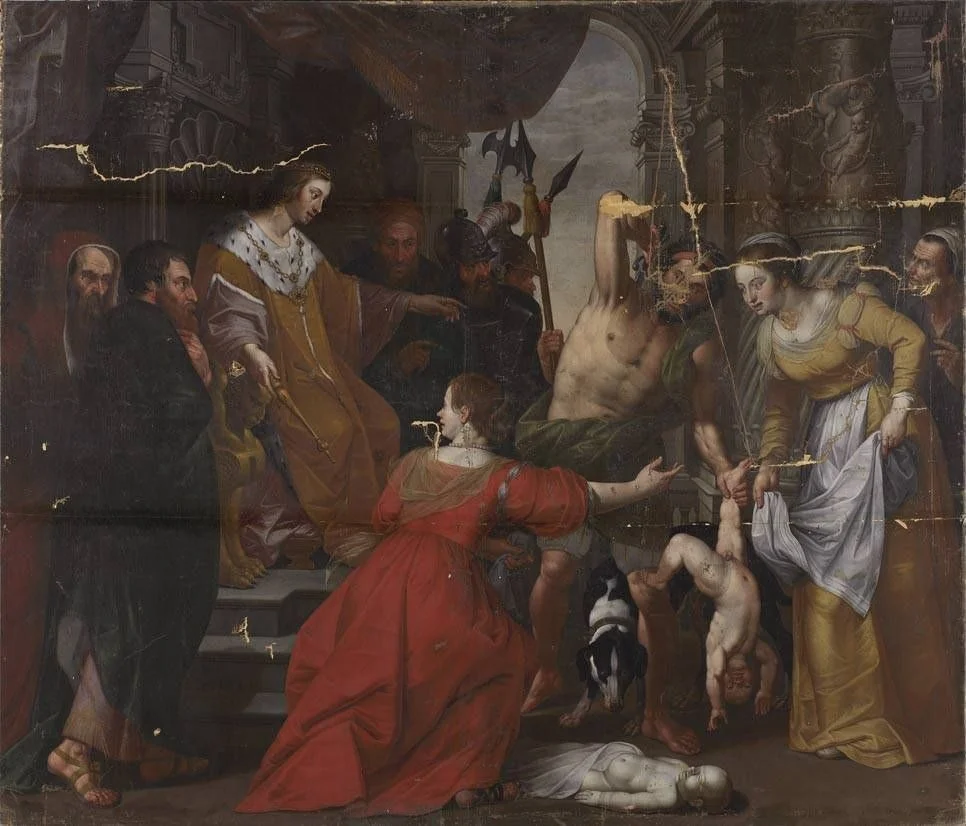 Das Urteil des Salomon, detail