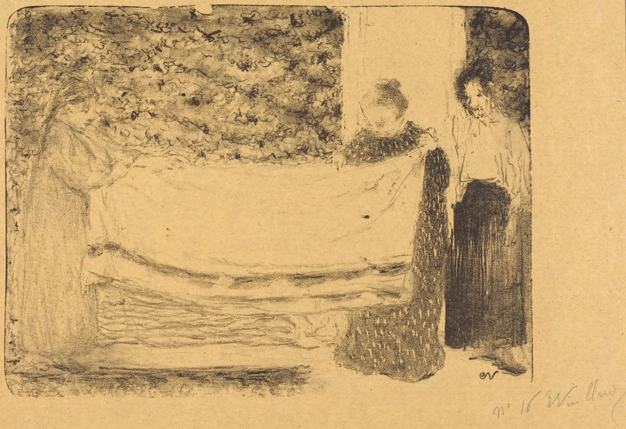 Folding the Linen (Le pliage du linge), detail