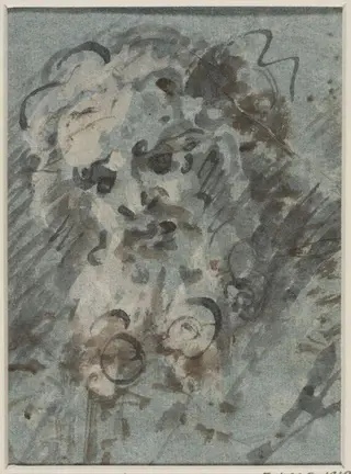 Head of a bearded man, by Benjamin West, 1738