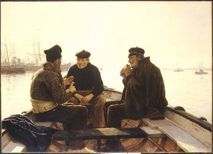 Boatmen of Barcelona, detail