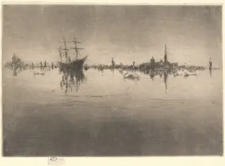 Nocturne, by James McNeill Whistler, ink, 1880