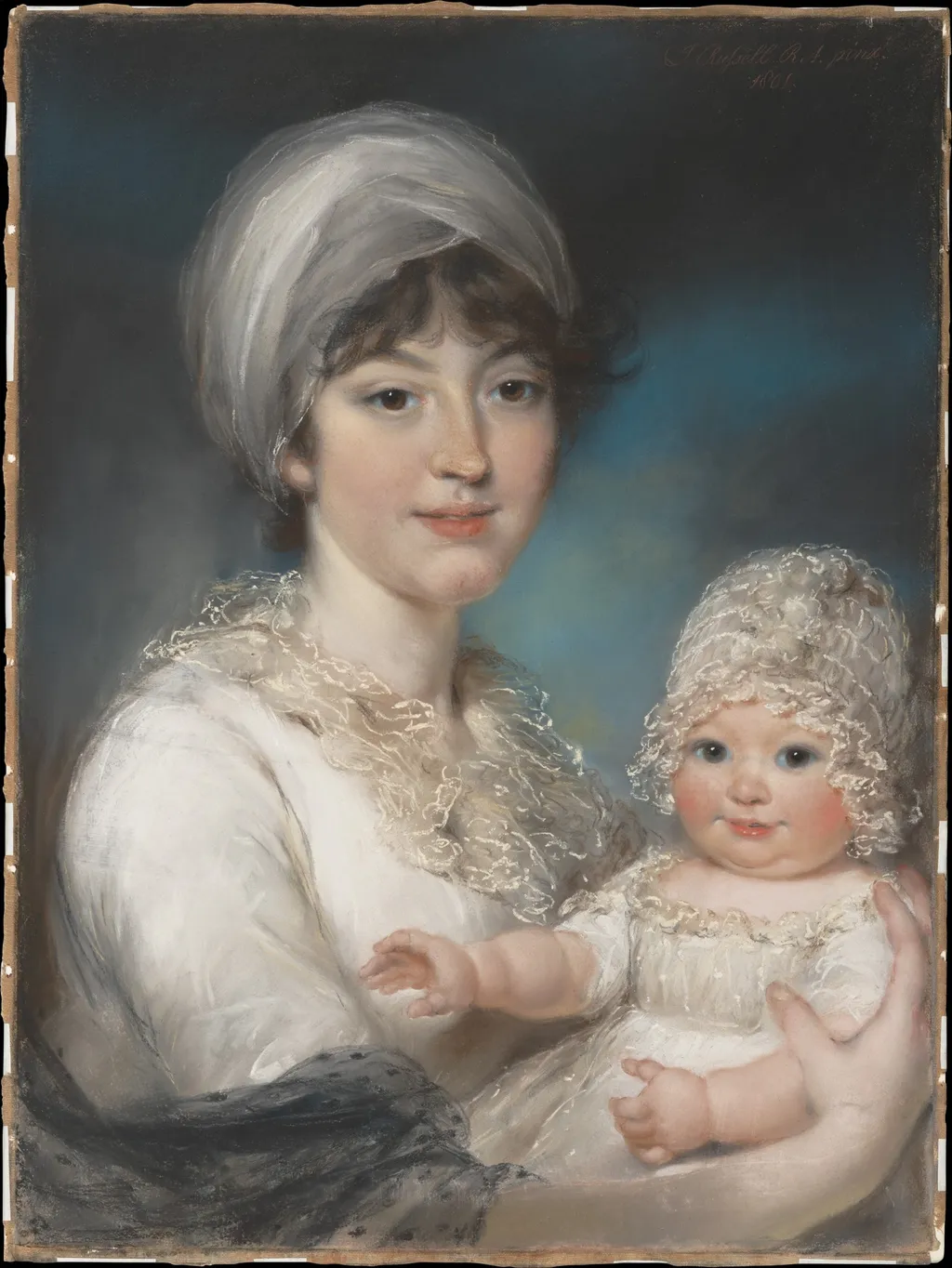 Mrs. Robert Shurlock (Henrietta Ann Jane Russell, 1775–1849) and Her Daughter Ann, by John Russell, unspecified, 1801