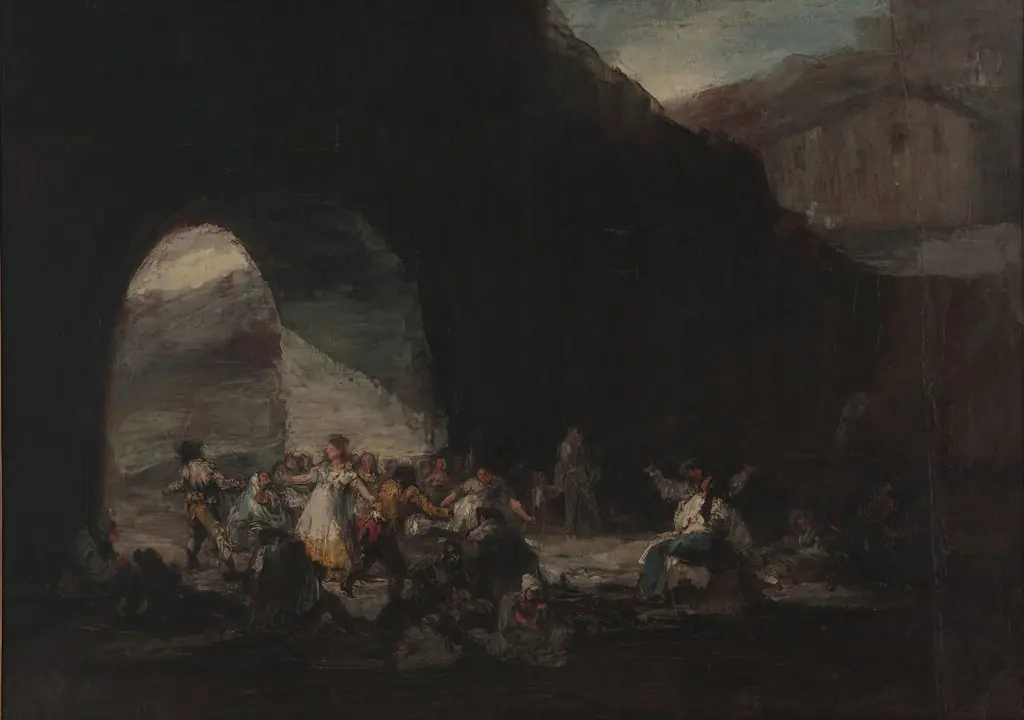Popular Party Under a Bridge or Popular Dance, by Francisco Goya, oil