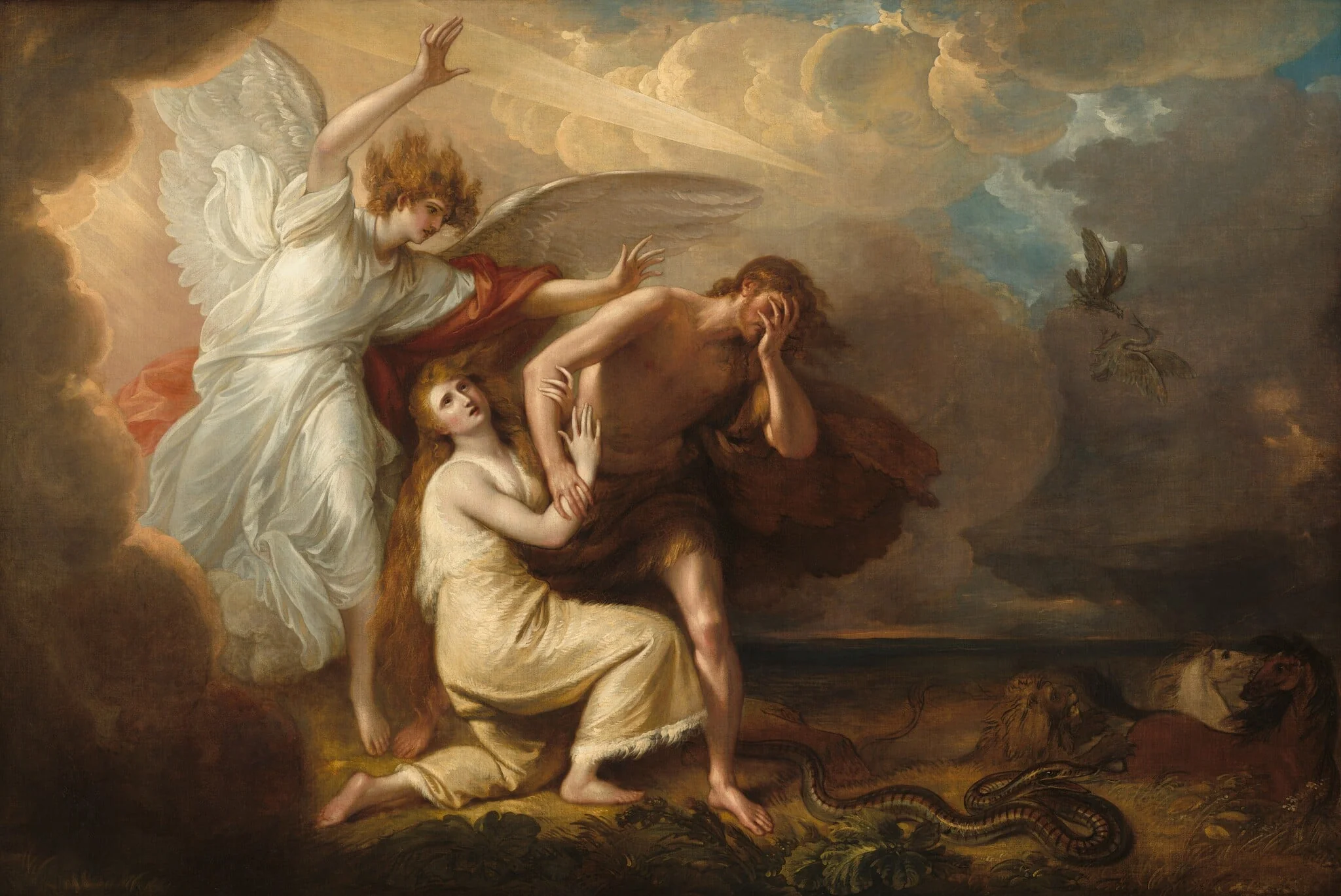 The Expulsion of Adam and Eve from Paradise, detail