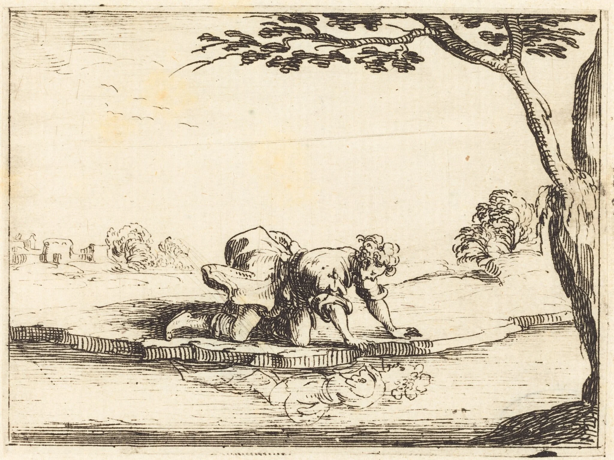 Narcissus Looking in the Water, detail