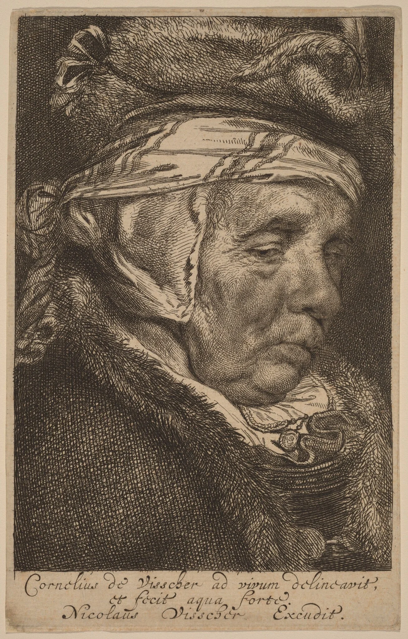 Head of an Old Woman (Visscher's Mother), detail