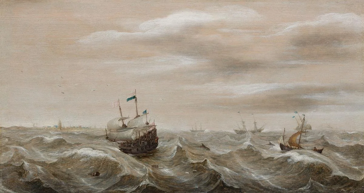 Schiffe in rauer See, detail