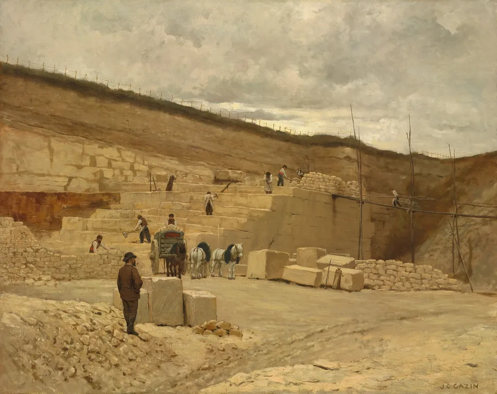 The Quarry of Monsieur Pascal near Nanterre, by Jean-Charles Cazin, oil, 1875