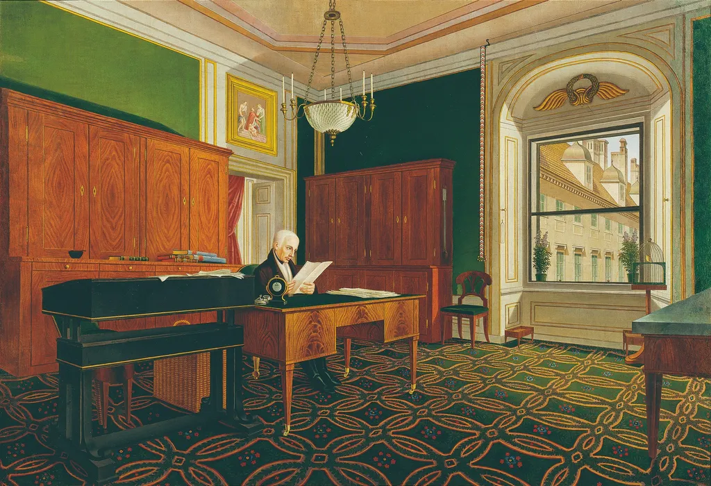 Kaiser Franz I. in seinem Arbeitszimmer, by Johann Stephan Decker, oil, 1824