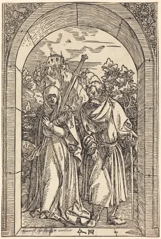 Mater Dolorosa and Saint Joseph, by Hans Leonhard Schäufelein, ink, 1510