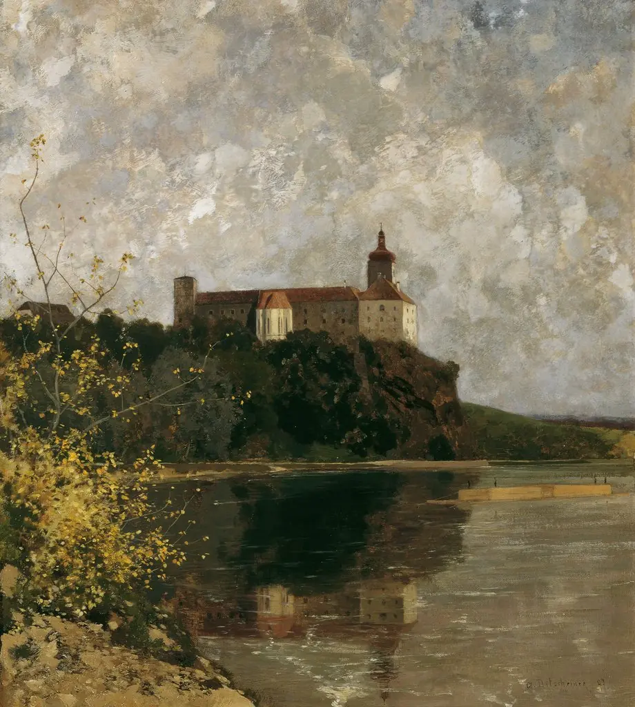 Schloss Persenbeug, by Adolf Gustav Ditscheiner, oil, 1899