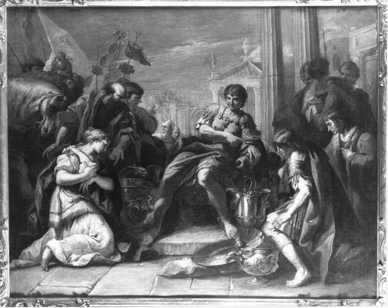 Enthaltsamkeit des Scipio, detail