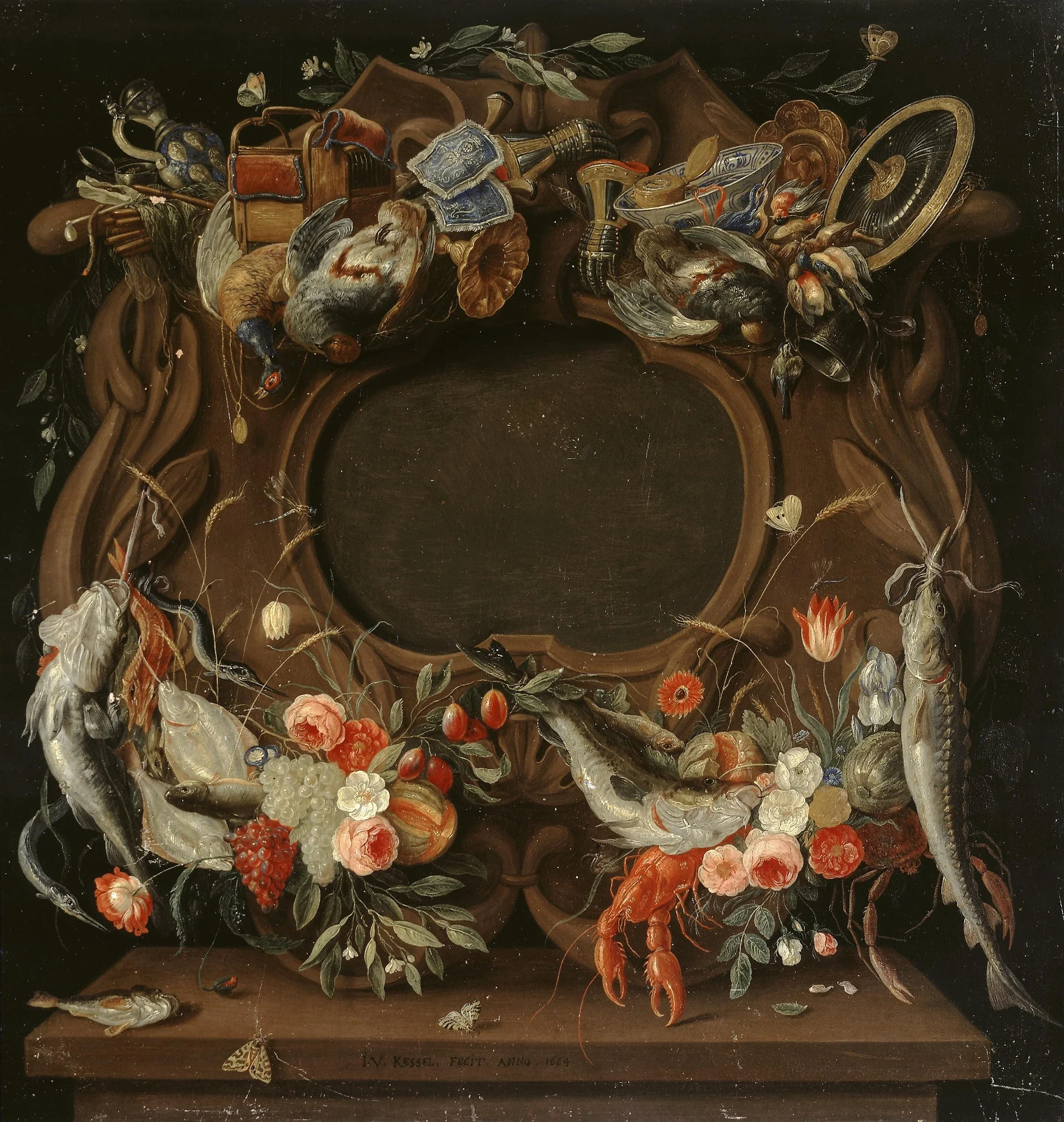 Medallion's Frame with an Allegorical Depiction of the Four Elements, detail