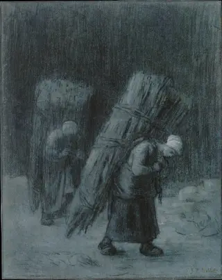 Women Carrying Faggots, by Jean François Millet, unspecified, 1858