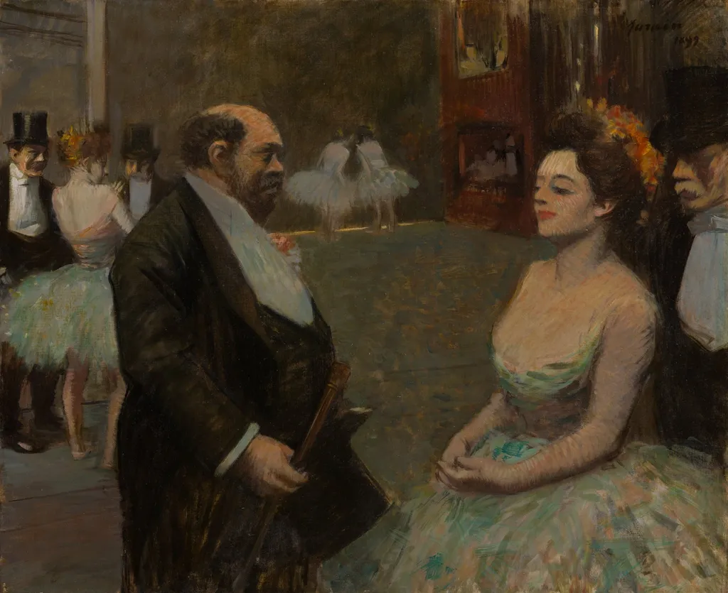 In the Wings, by Jean-Louis Forain, oil, 1899