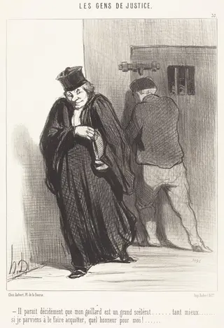 Il parait... que mon gaillard est un grand scélérat..., by Honoré Daumier, ink, 1848