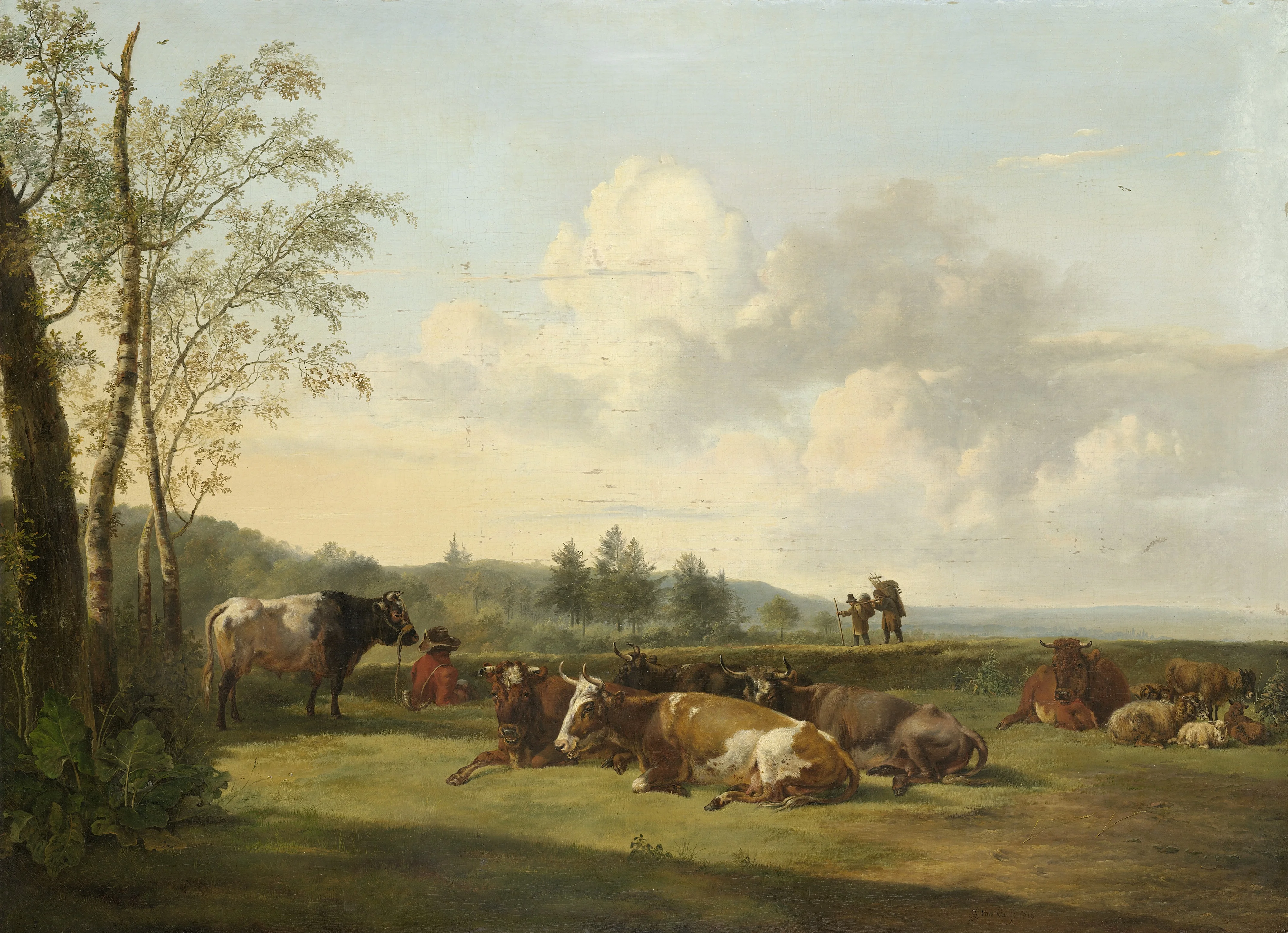 Landschap met vee, detail