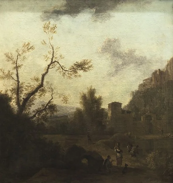 Italienische Abendlandschaft, detail