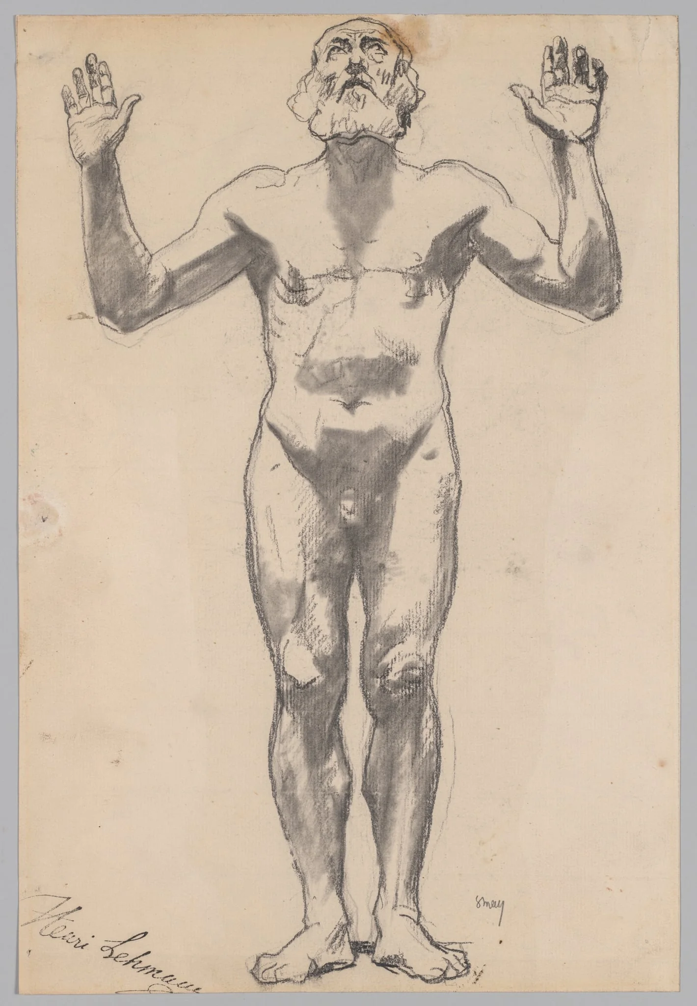 Nude Study of an Old Man, detail