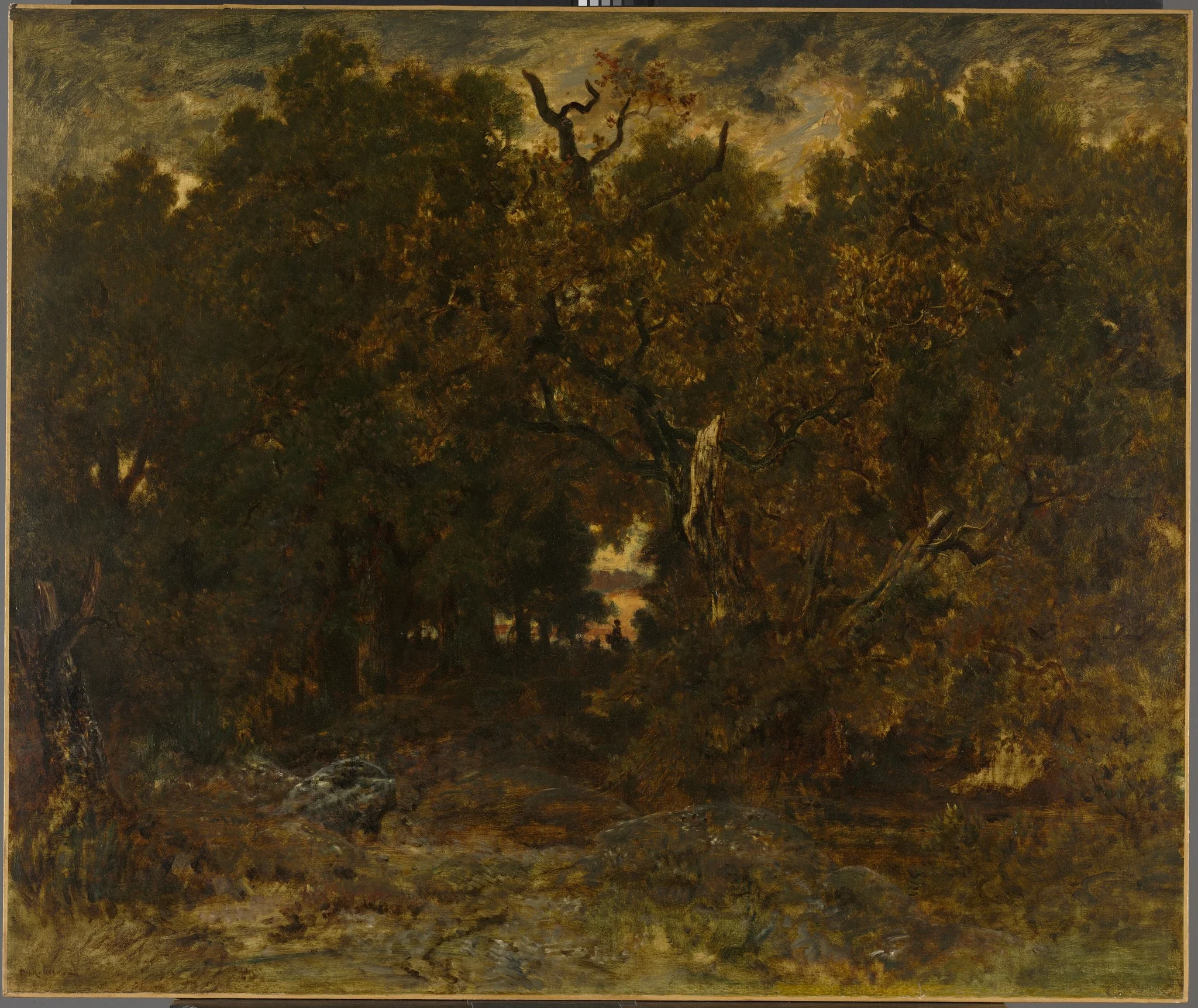 Leaving the Forest, Fontainebleau: Setting Sun, detail