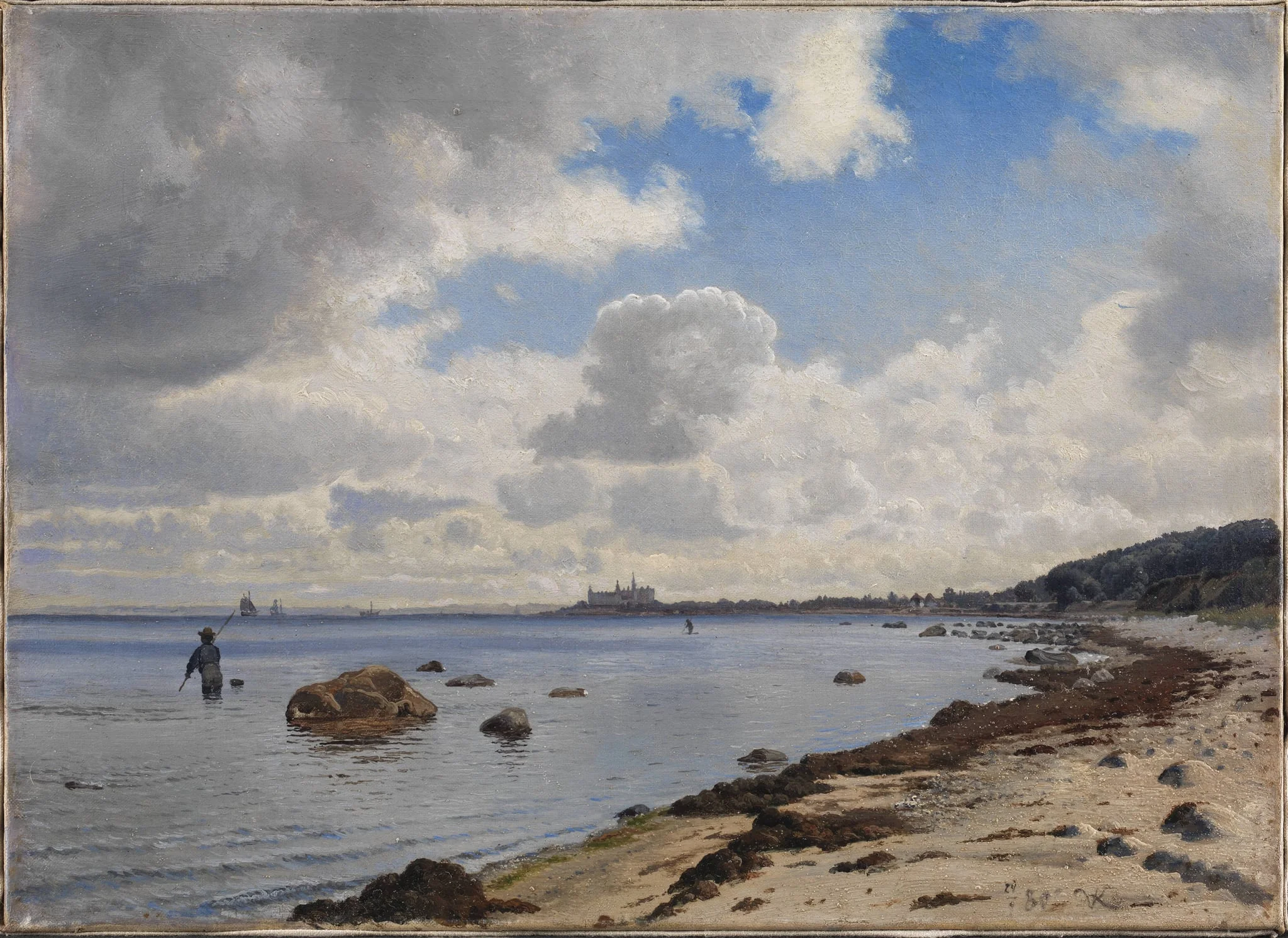 Sjællands nordkyst med udsigt til Kronborg, detail