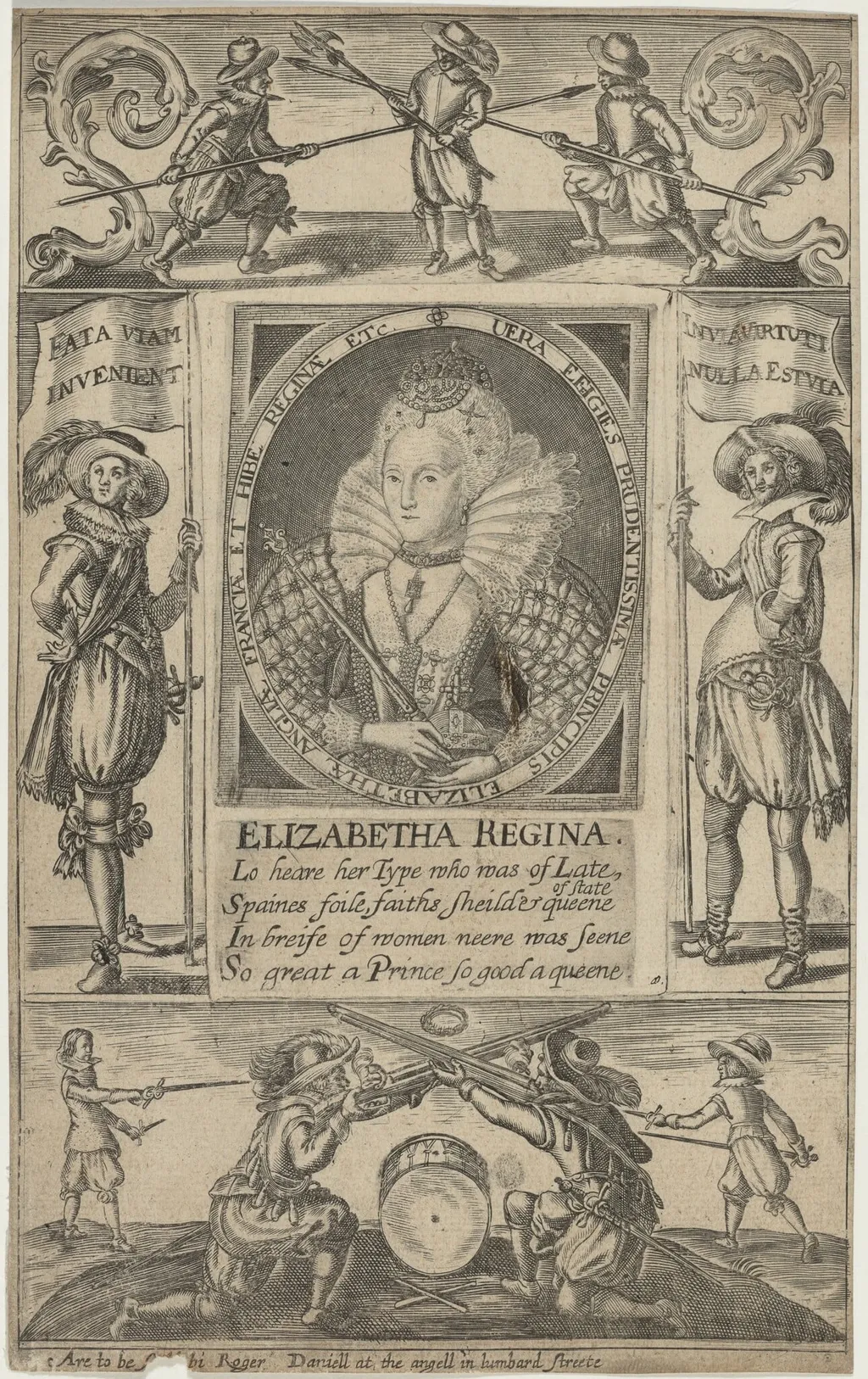 Queen Elizabeth, by Willem de Passe, ink, 1627