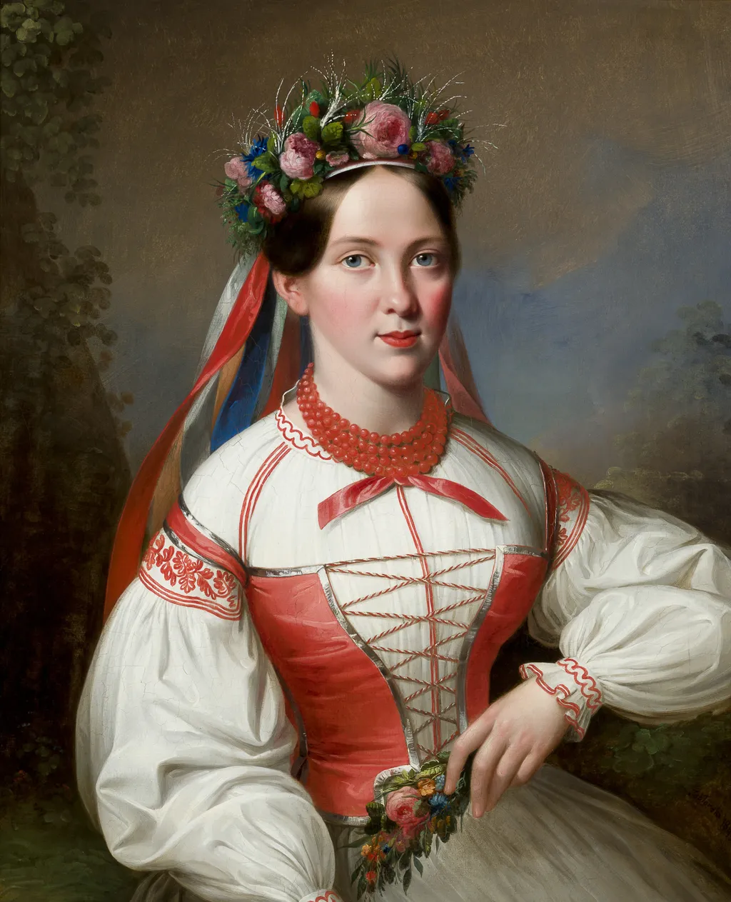 A Krakovian Woman, by Marcin Jabłoński, oil, 1845