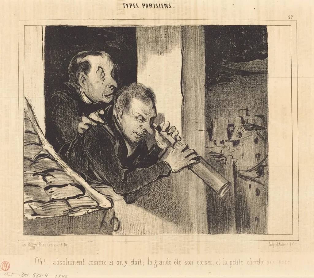 Oh!... absolument comme si on y était; la grande..., by Honoré Daumier, ink, 1840