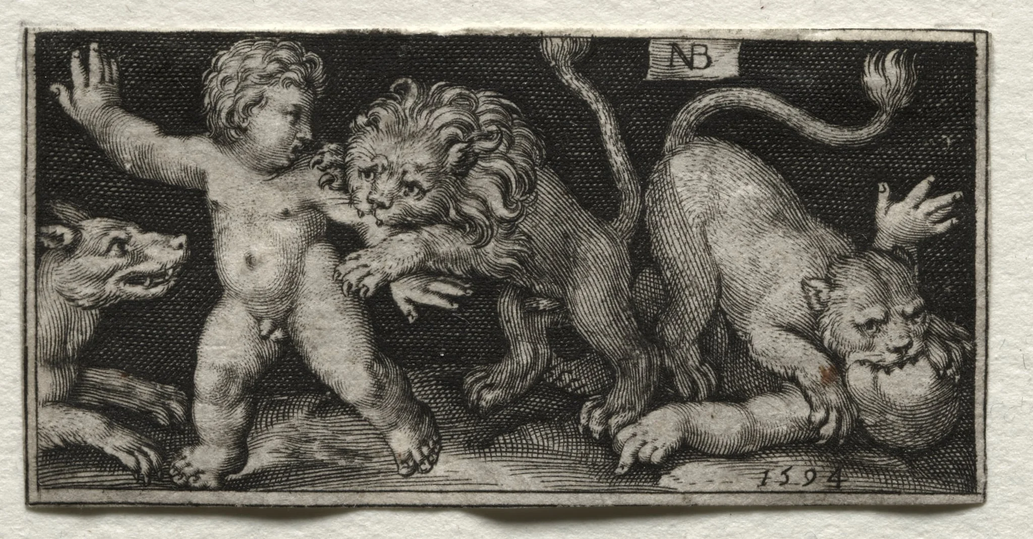 Lions Attacking Children, detail