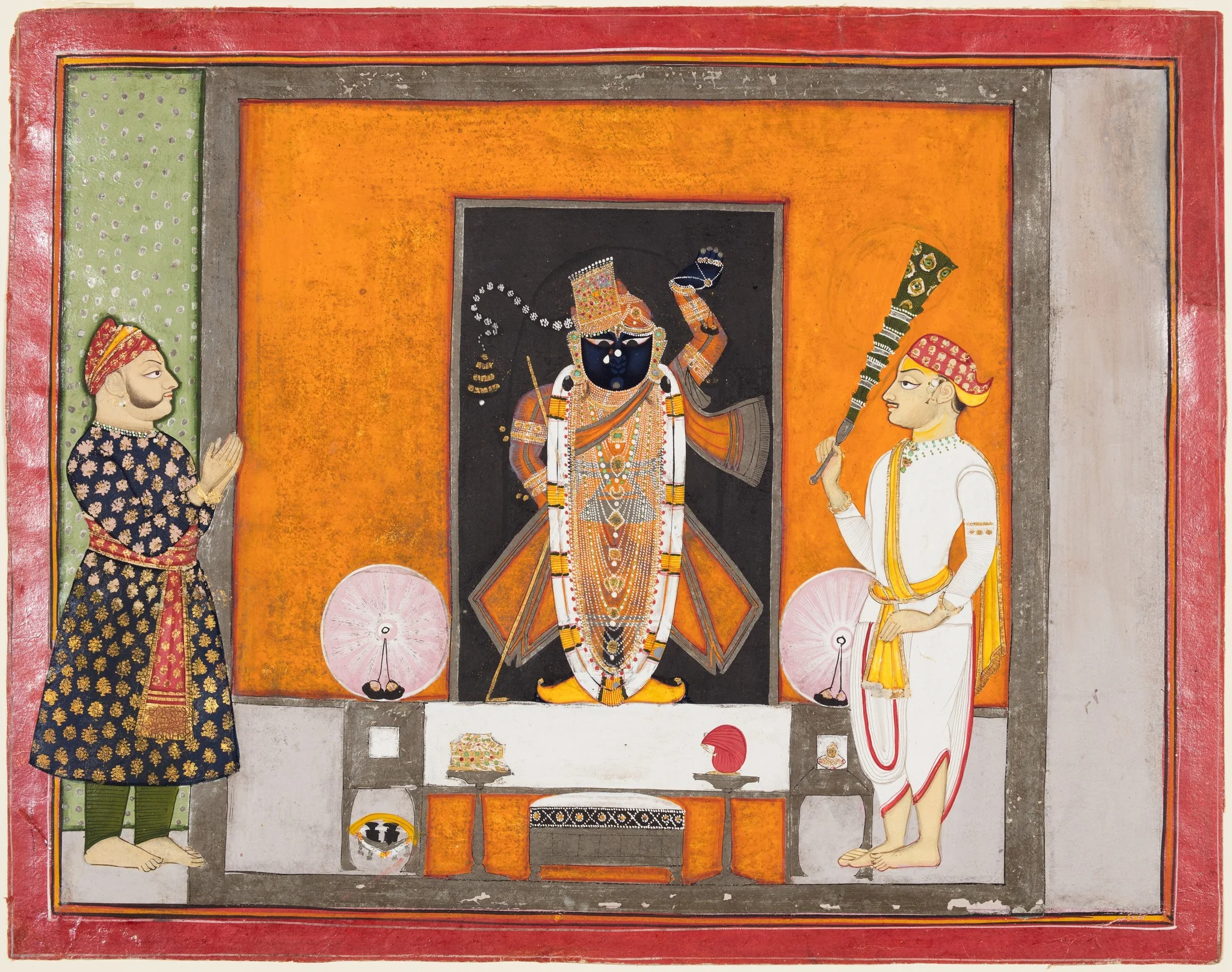 Maharao Ram Singh II of Kota (r. 1828–66) Worships Brij Nathji as the Bridegroom, detail