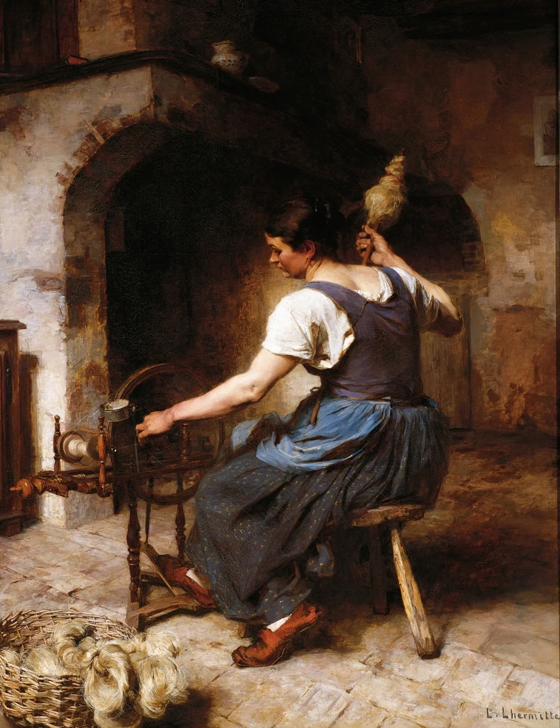 La Fileuse (La Hilandera), detail