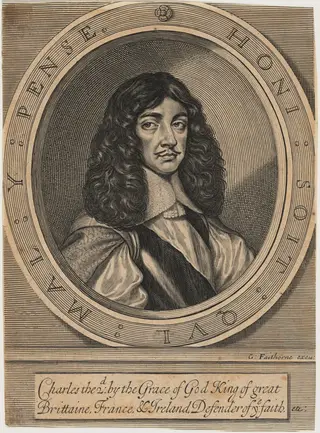 Charles II, by William Faithorne, ink, 1654