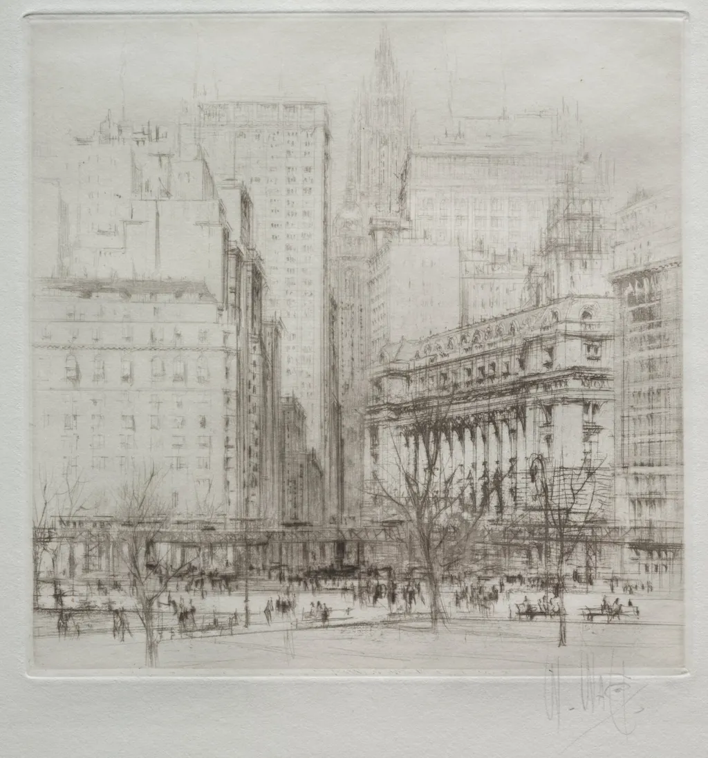 New York City:  Battery Place, by William Walcot, 1923