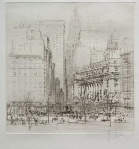 New York City:  Battery Place, by William Walcot, 1923