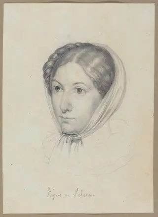 Agnes von Felsen, by Wilhelm von Kügelgen, graphite, 1822