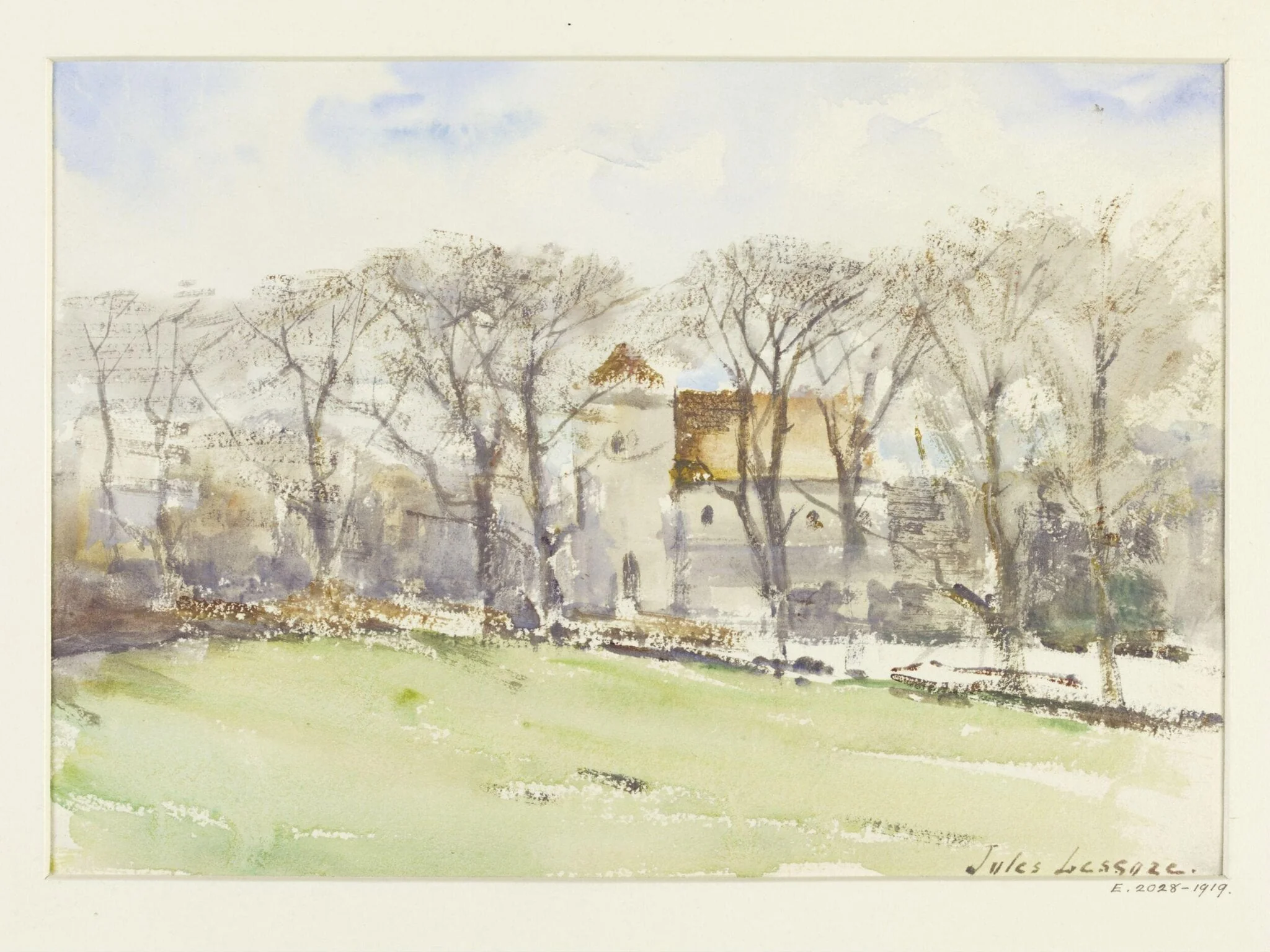 A Country Church seen through Trees, detail