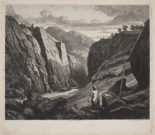 Saint Jerome, by Charles François Daubigny, ink, 1840