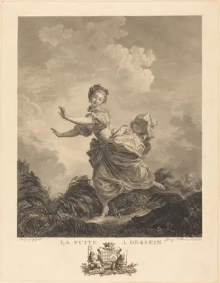 La Fuite à dessein (The Pre-Arranged Flight), by Charles François Adrien Macret, ink, 1783
