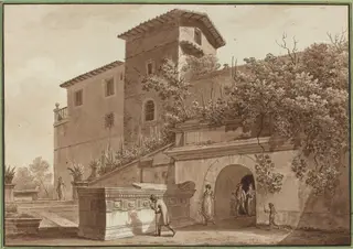 Tomb of Scipios, by Angelo Uggeri, ink, 1803