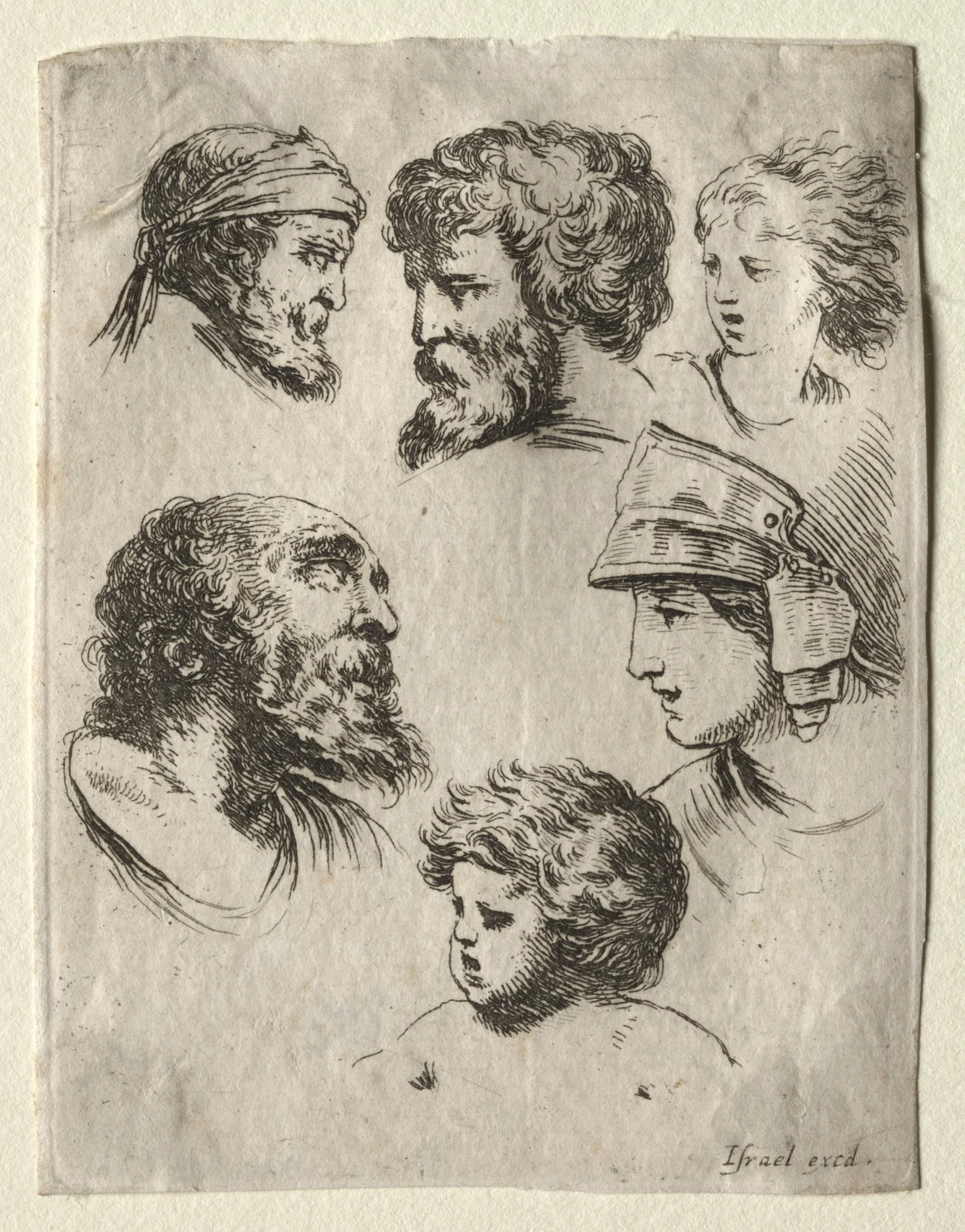Book for Learning to Draw (Livre pour apprendre à dessiner): Six Portrait Heads, detail
