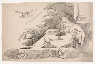 Sleeping Woman with a Cupid, by Henry Fuseli, 1785