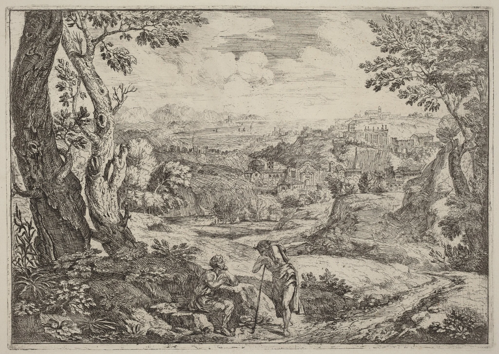 Two Men in Conversation, detail