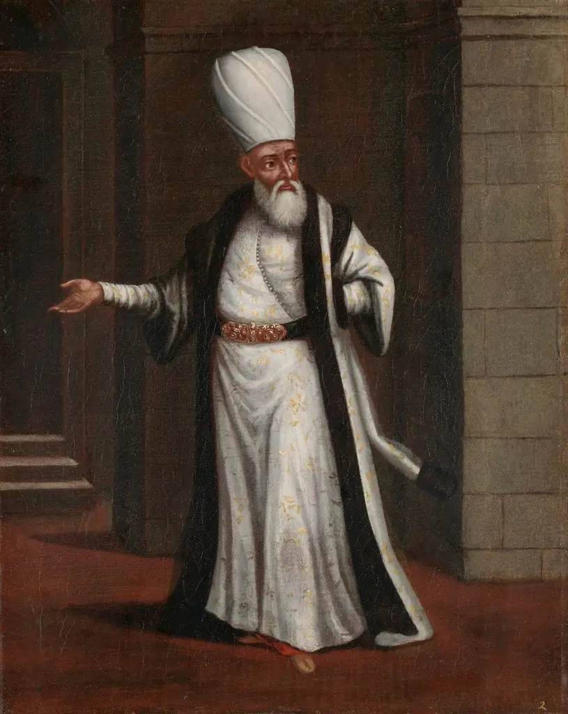 The Janissary Aga, Commander-in-Chief of the Janissaries, by Jean Baptiste Vanmour, oil, 1718