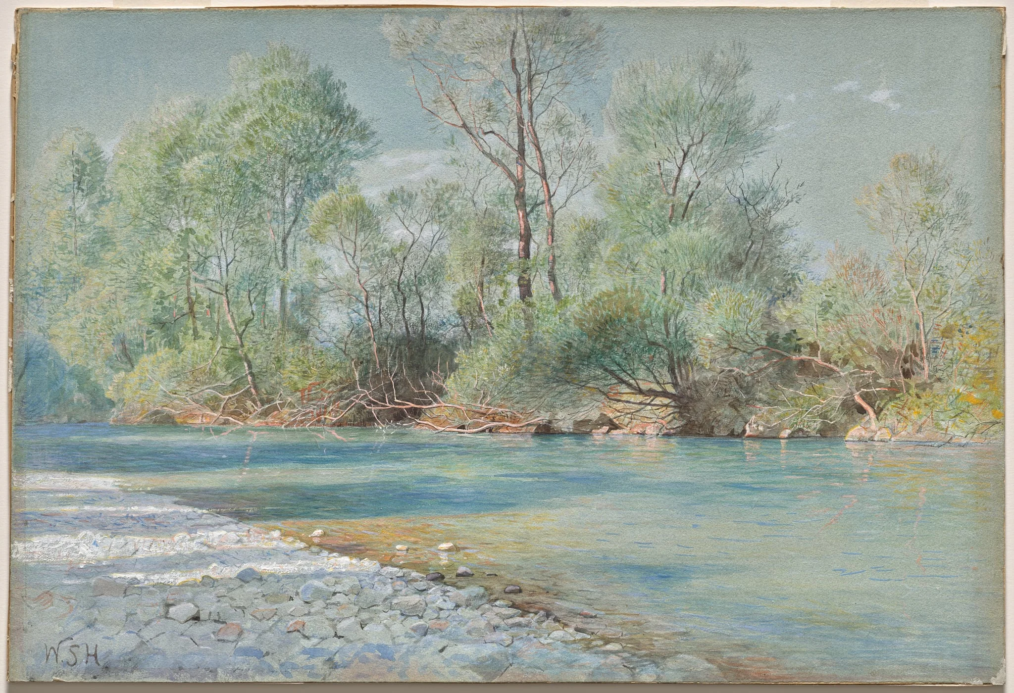 Traunstein River on the Road to Empfig, Bavaria, detail