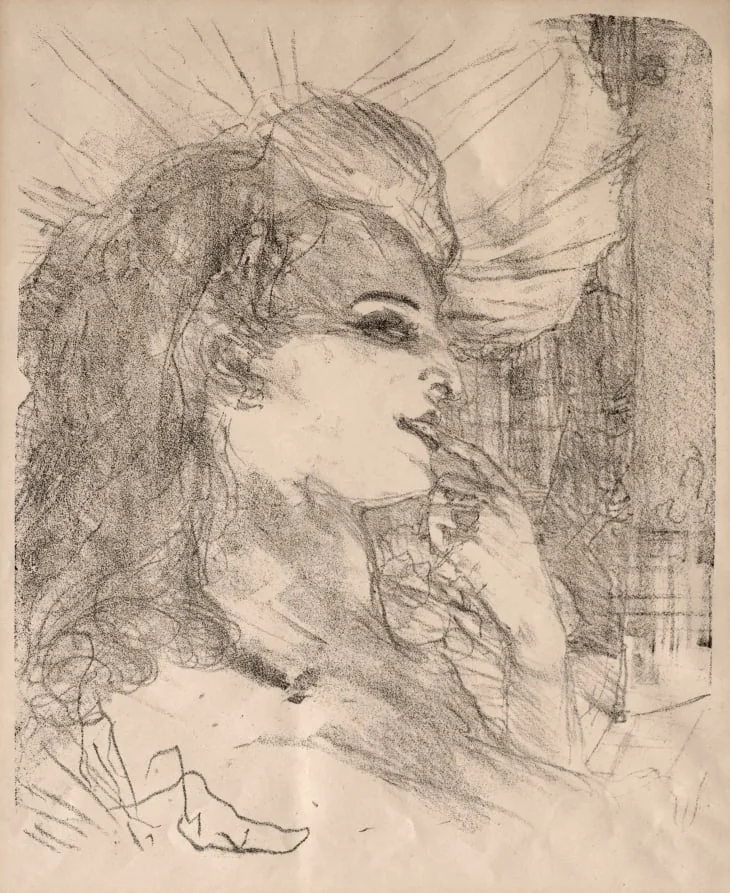 Portraits of Actors and Actresses: Thirteen Lithographs: Anna Held, detail