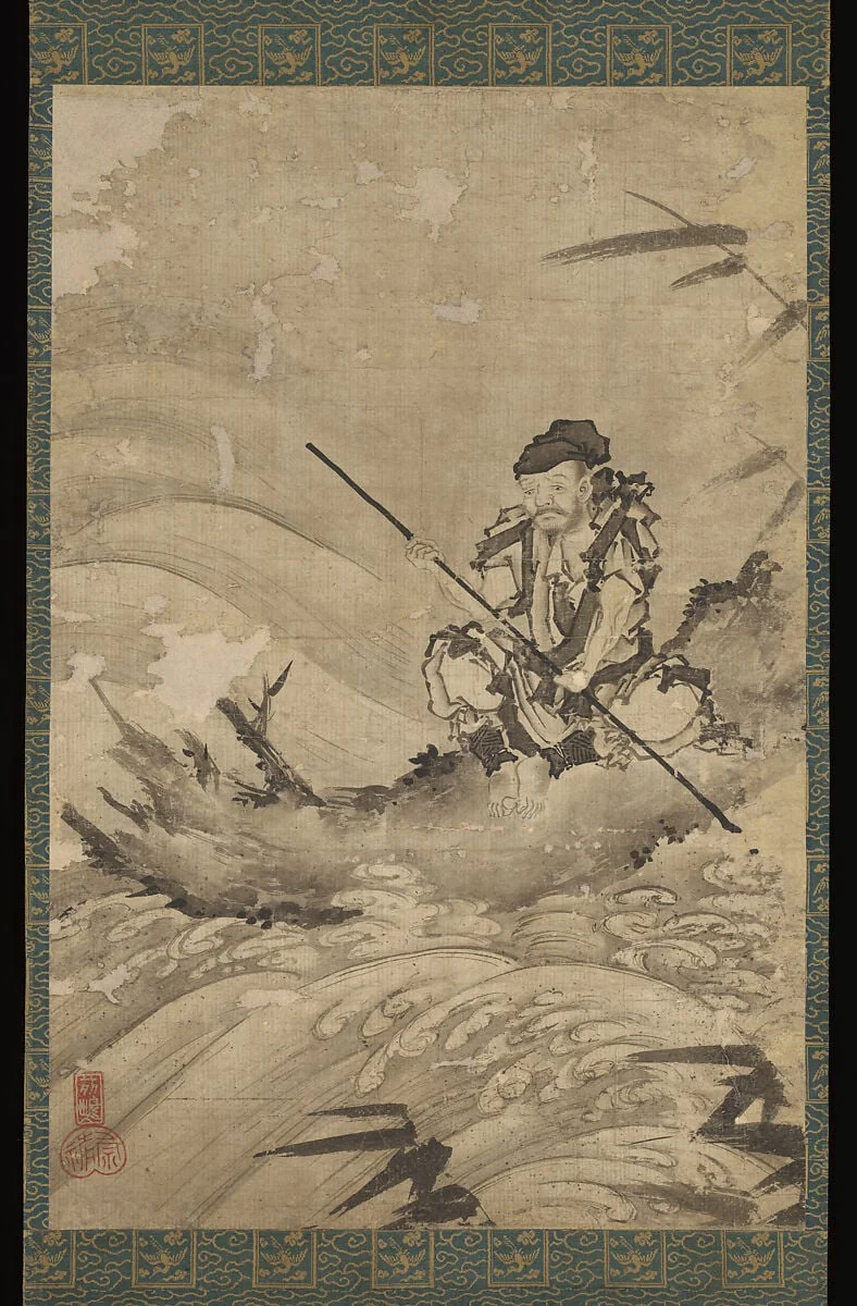 張騫図|The Chinese Explorer Zhang Qian on a Raft, detail