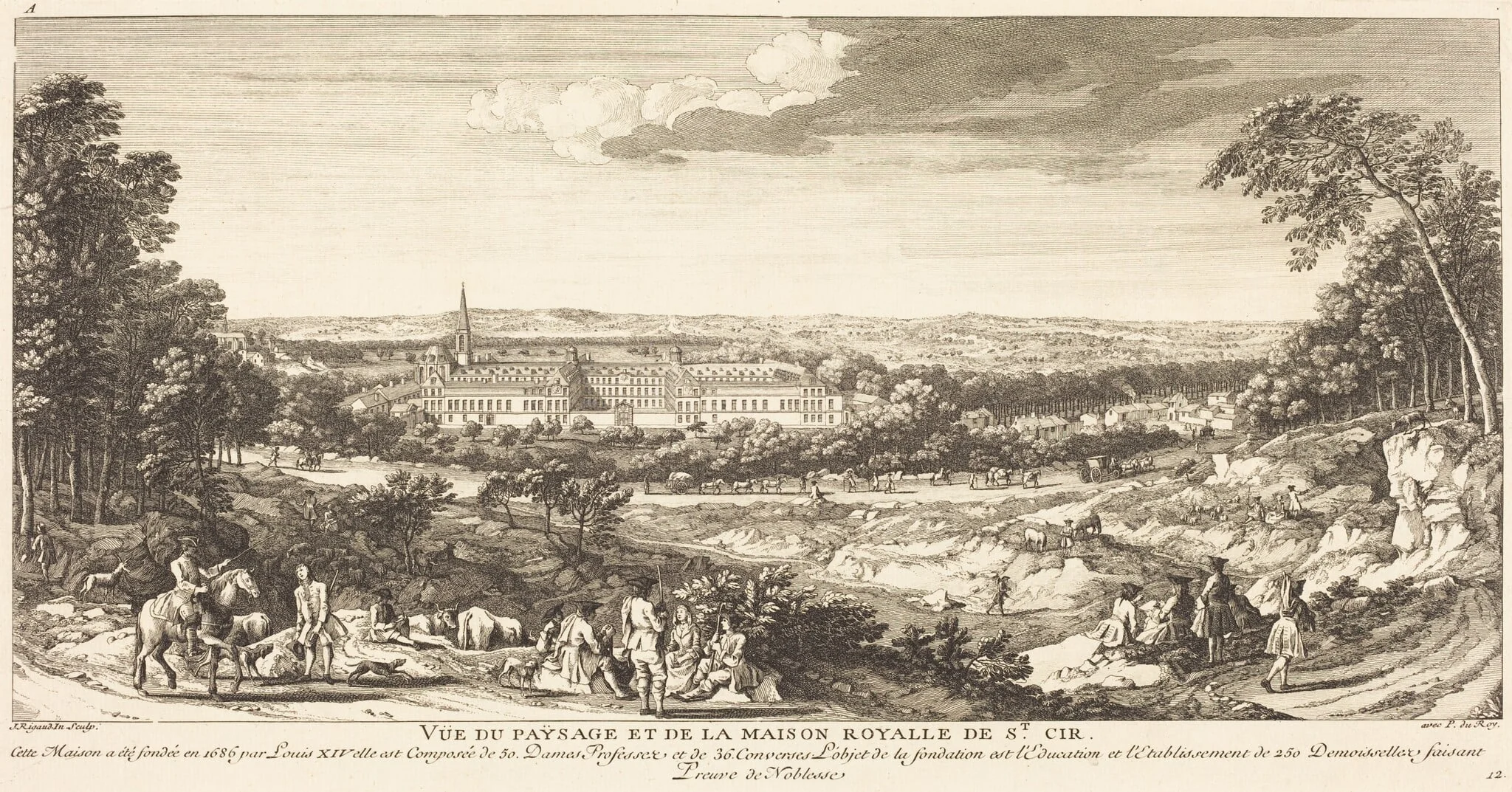 Vue du Paysage de la Maison Royalle de Saint Cir, detail